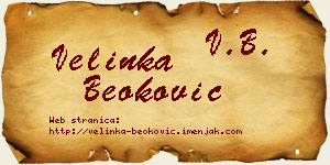 Velinka Beoković vizit kartica